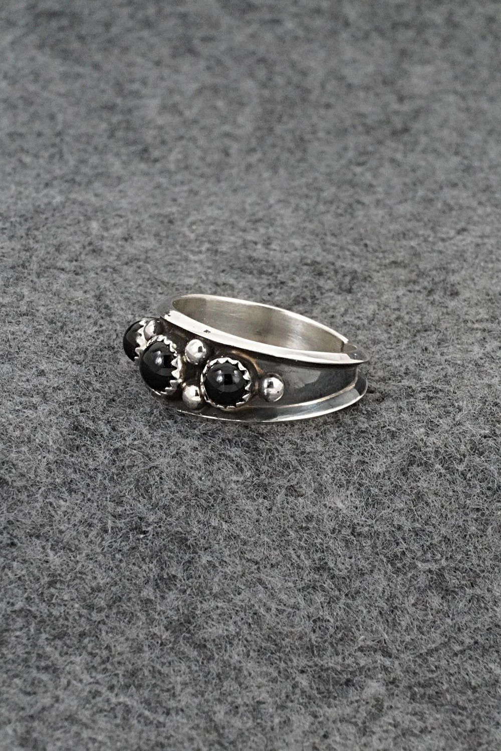Onyx & Sterling Silver Ring - Paul Largo - Size 11