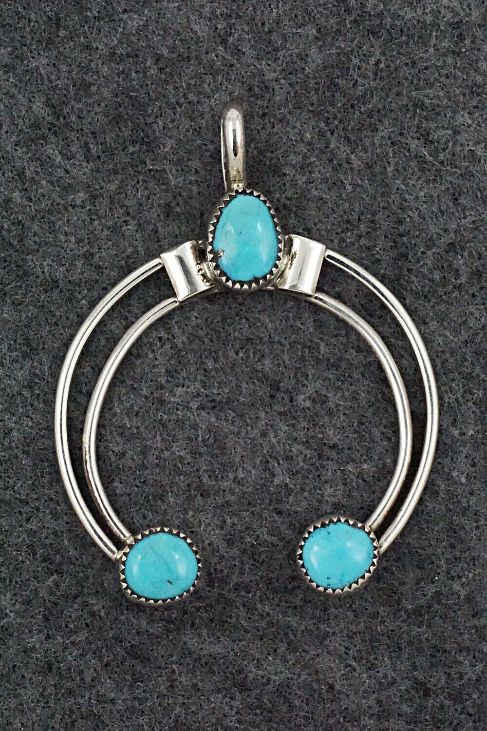 Turquoise & Sterling Silver Naja Pendant - Priscilla Reeder