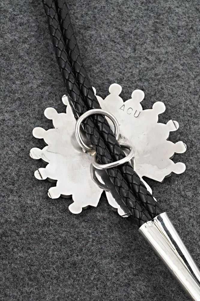 Multi-Stone & Sterling Silver Inlay Bolo Tie - April Unkestine