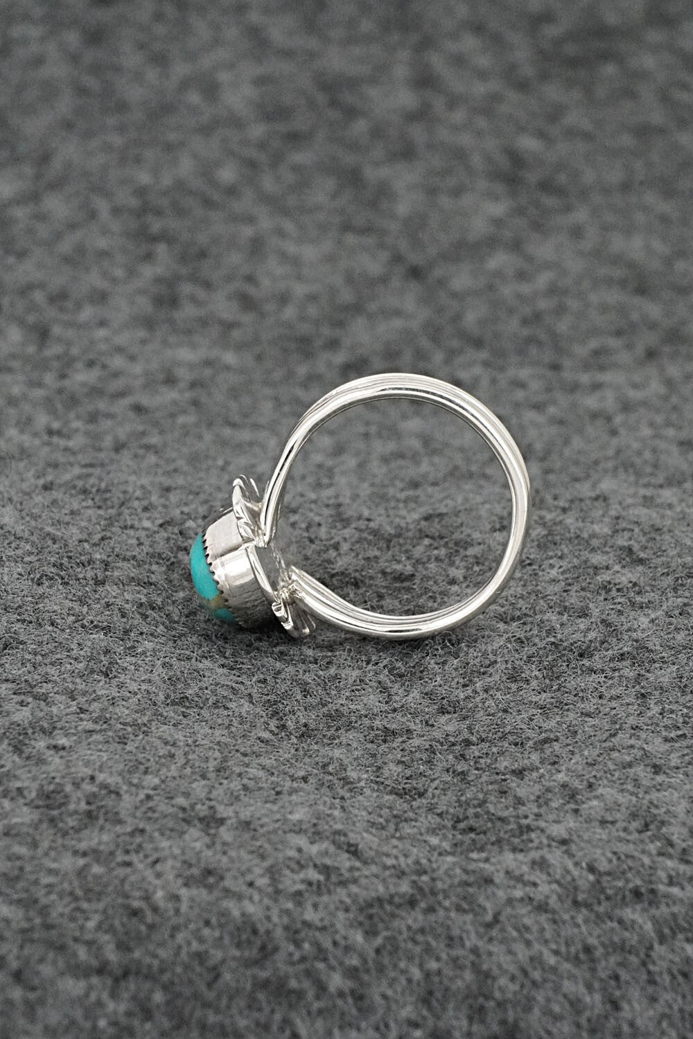 Turquoise & Sterling Silver Ring - Leona Delgarito - Size 6