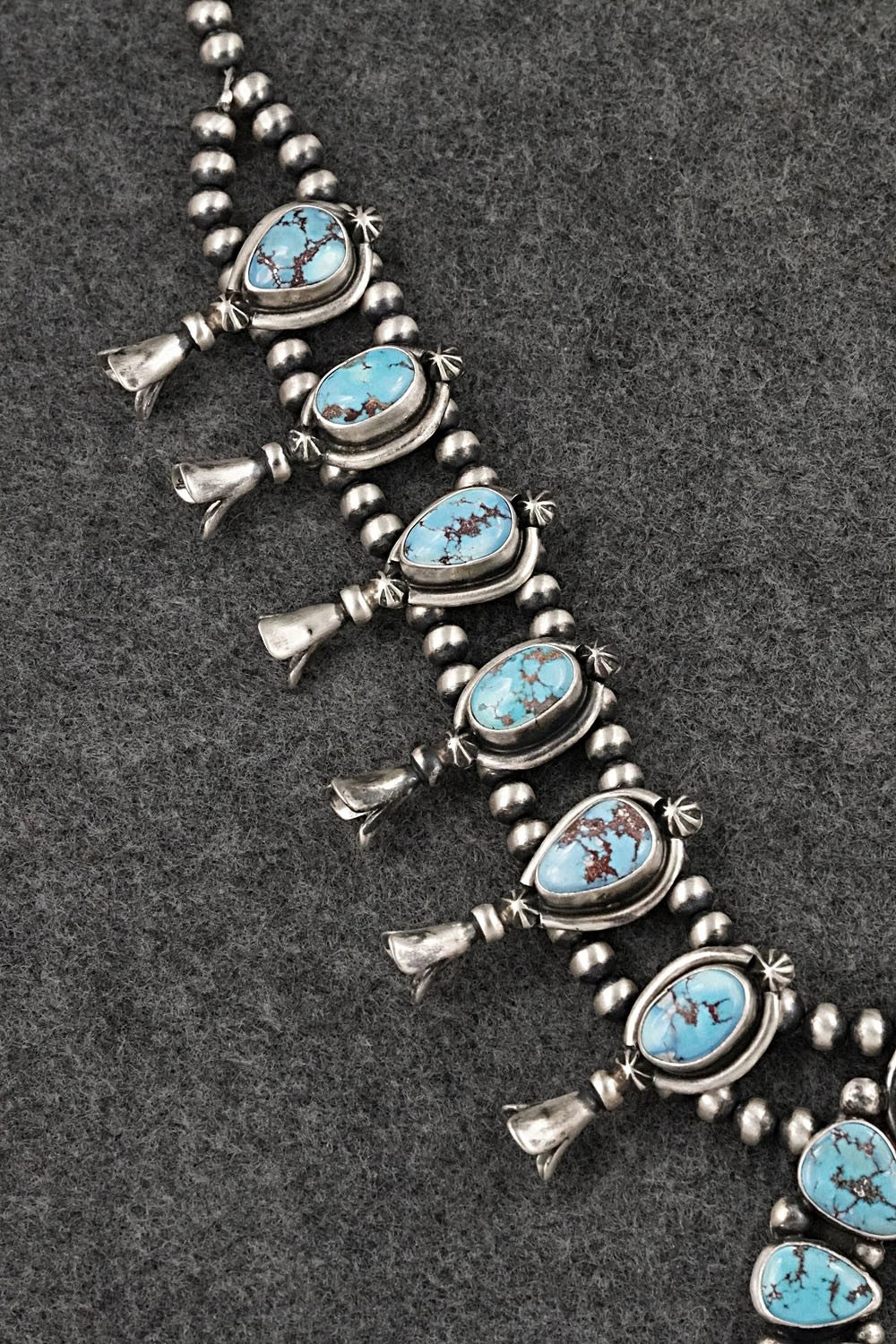 Turquoise & Sterling Silver Squash Blossom Set - Darrin Livingston