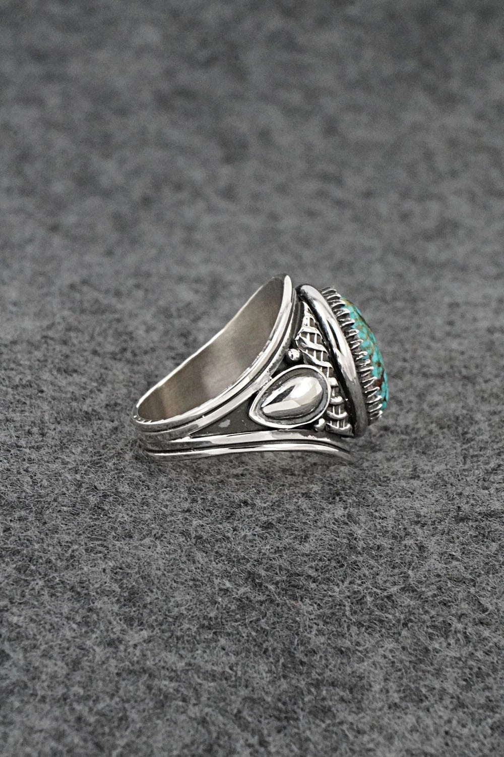 Turquoise & Sterling Silver Ring - Derrick Gordon - Size 9