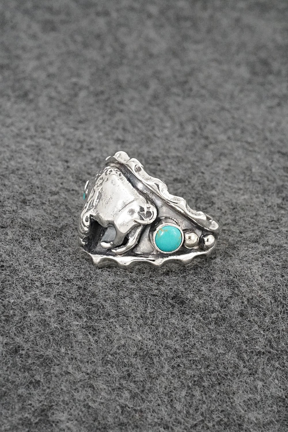 Turquoise & Sterling Silver Ring - Genevieve Francisco - Size 11.25