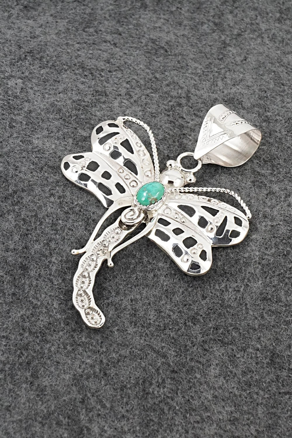 Turquoise & Sterling Silver Pendant - Alonzo Mariano