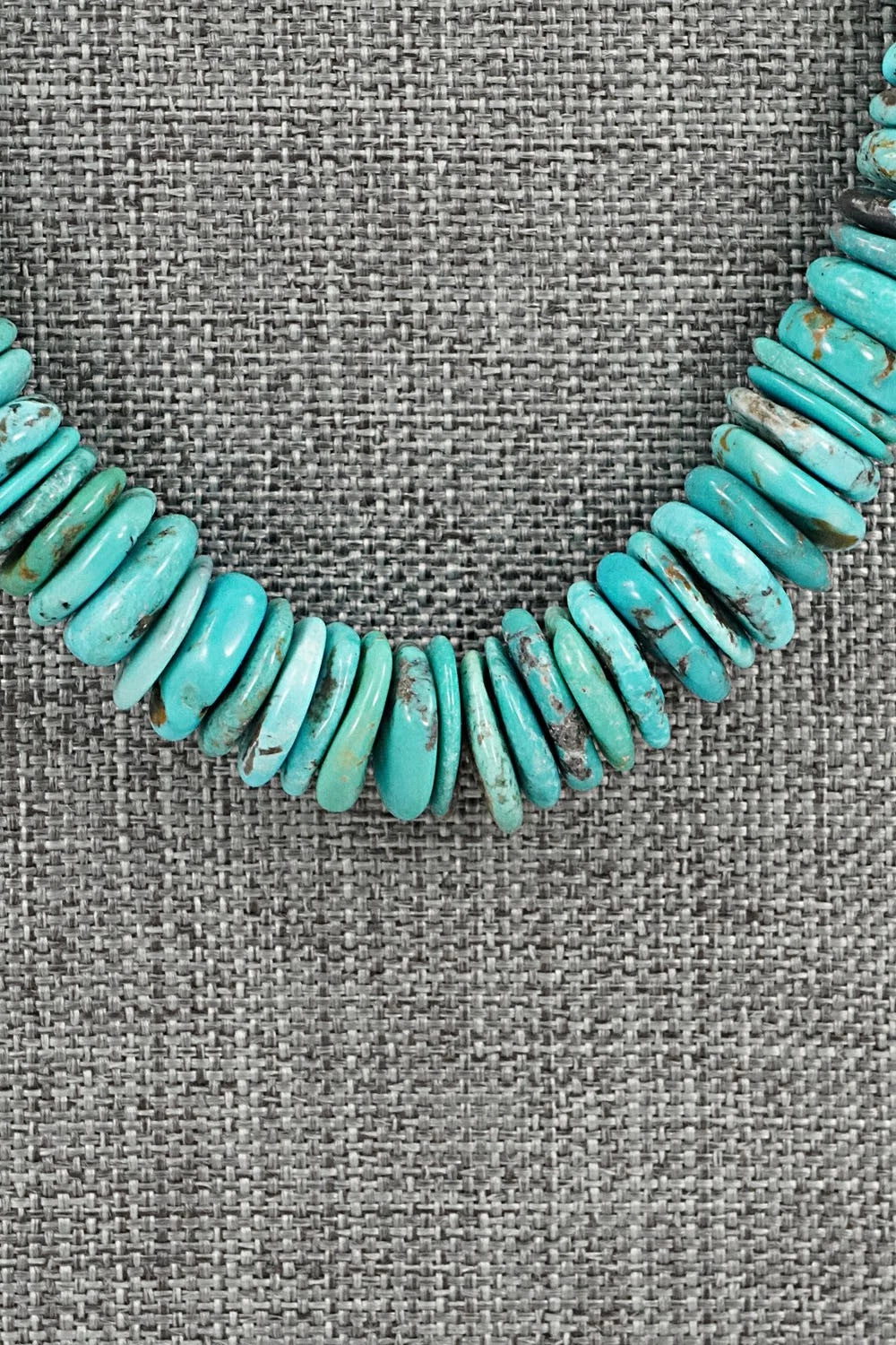Turquoise & Sterling Silver Necklace 22" - Doreen Jake