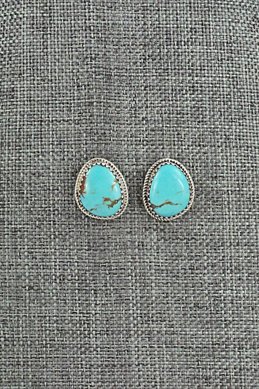 Turquoise & Sterling Silver Earrings - Ernest Hawthorne