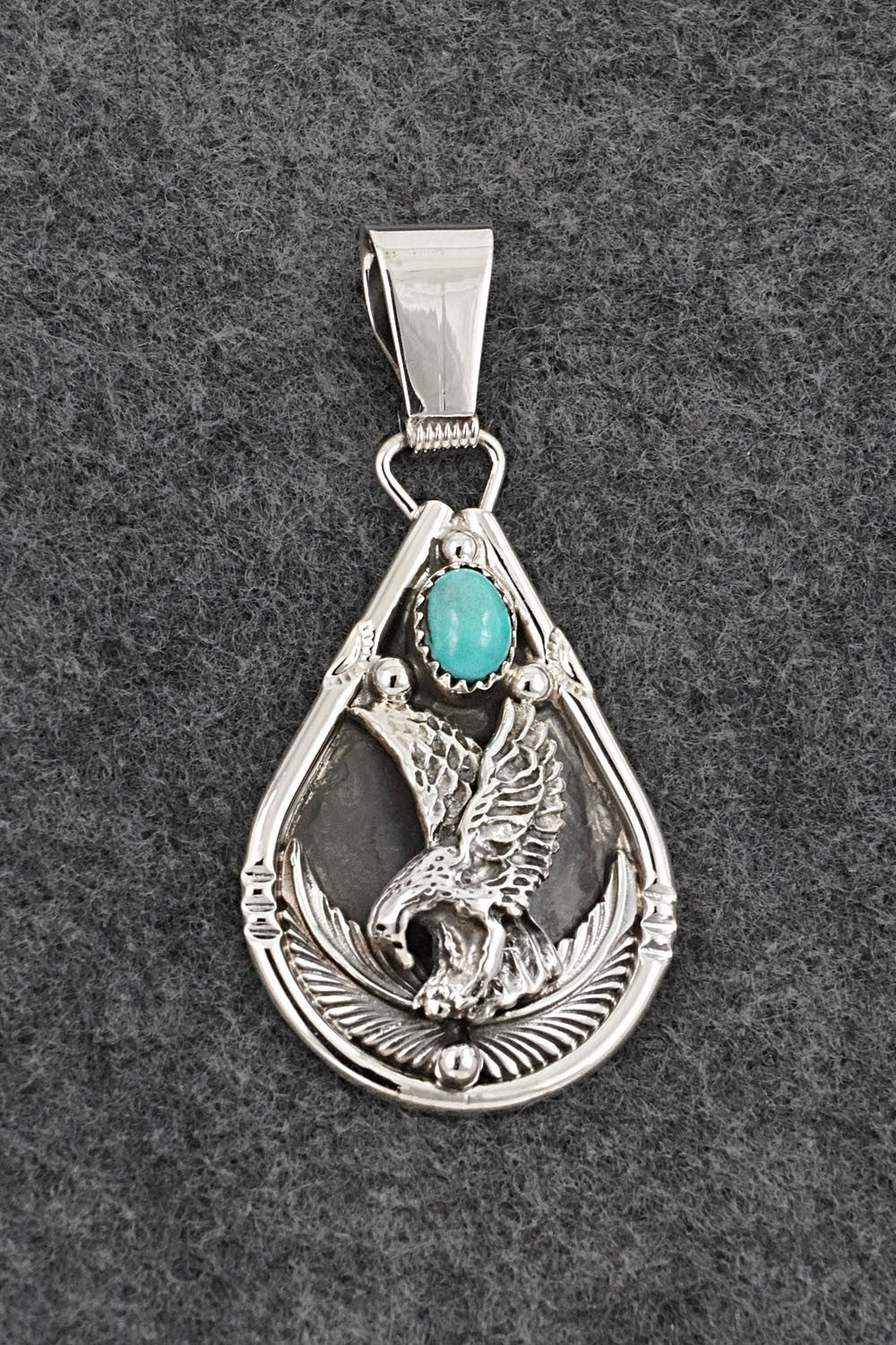 Turquoise & Sterling Silver Pendant - Darrell Morgan