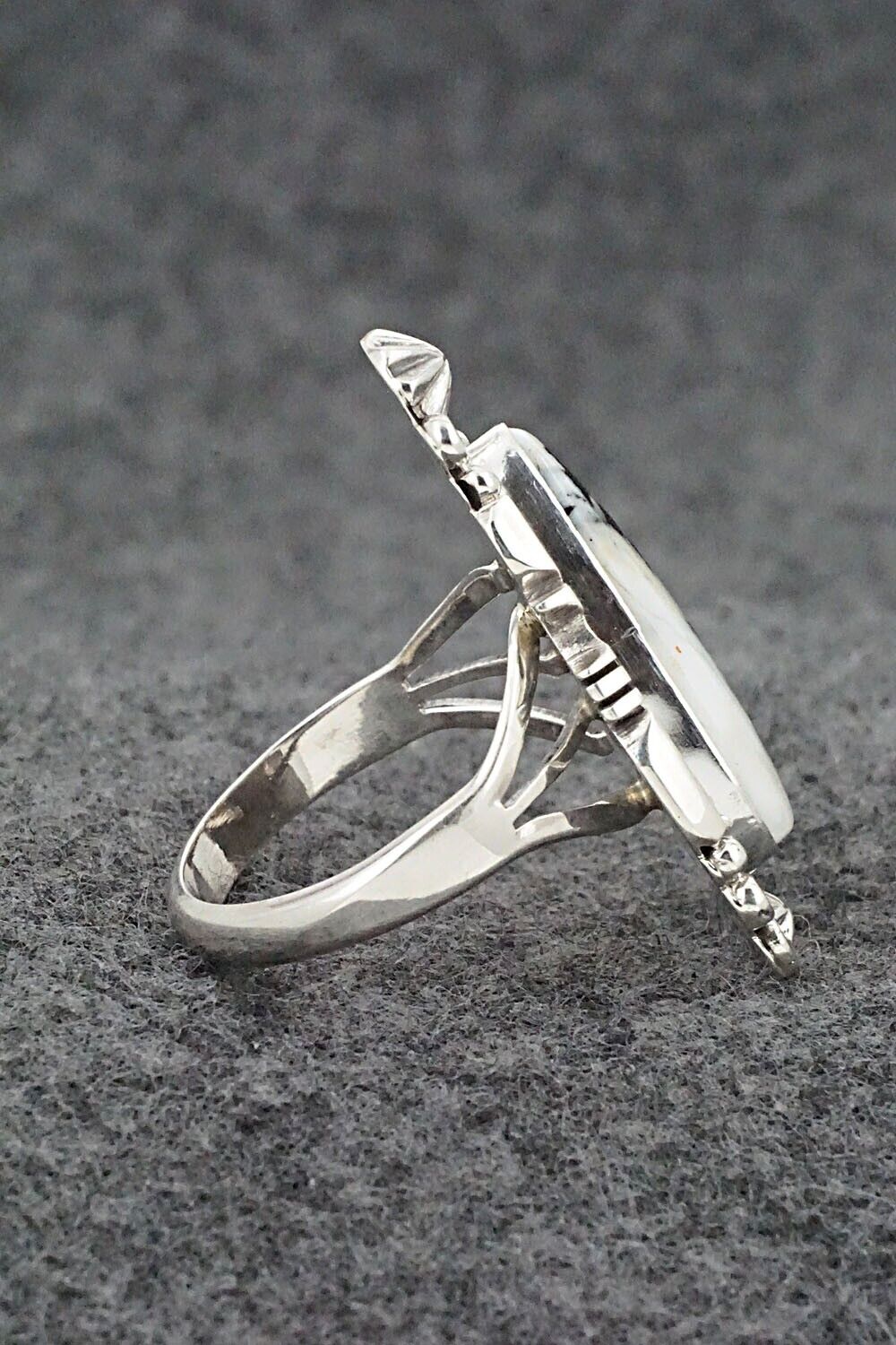 White Buffalo & Sterling Silver Ring - Daniel Benally - Size 10