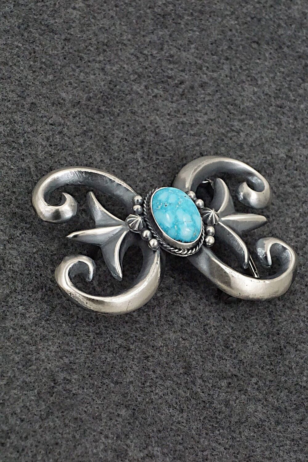 Turquoise & Sterling Silver Belt Buckle - Harrison Bitsue