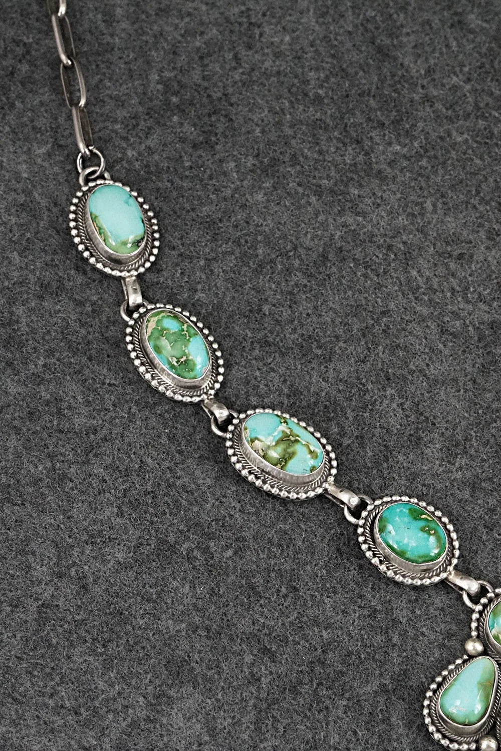 Turquoise & Sterling Silver Necklace and Earrings Set - Paul Livingston
