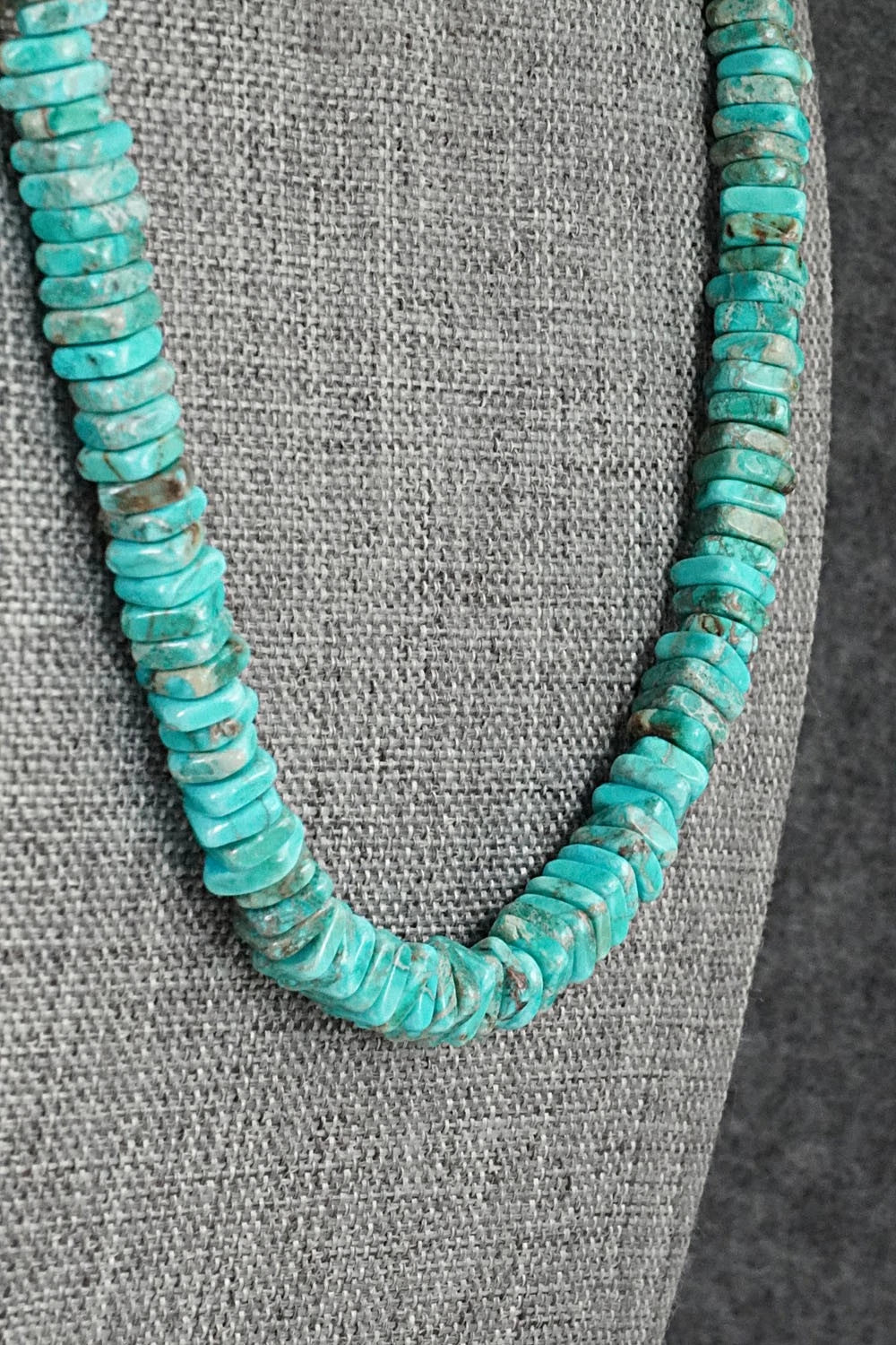 Turquoise & Sterling Silver Necklace 18" - Doreen Jake