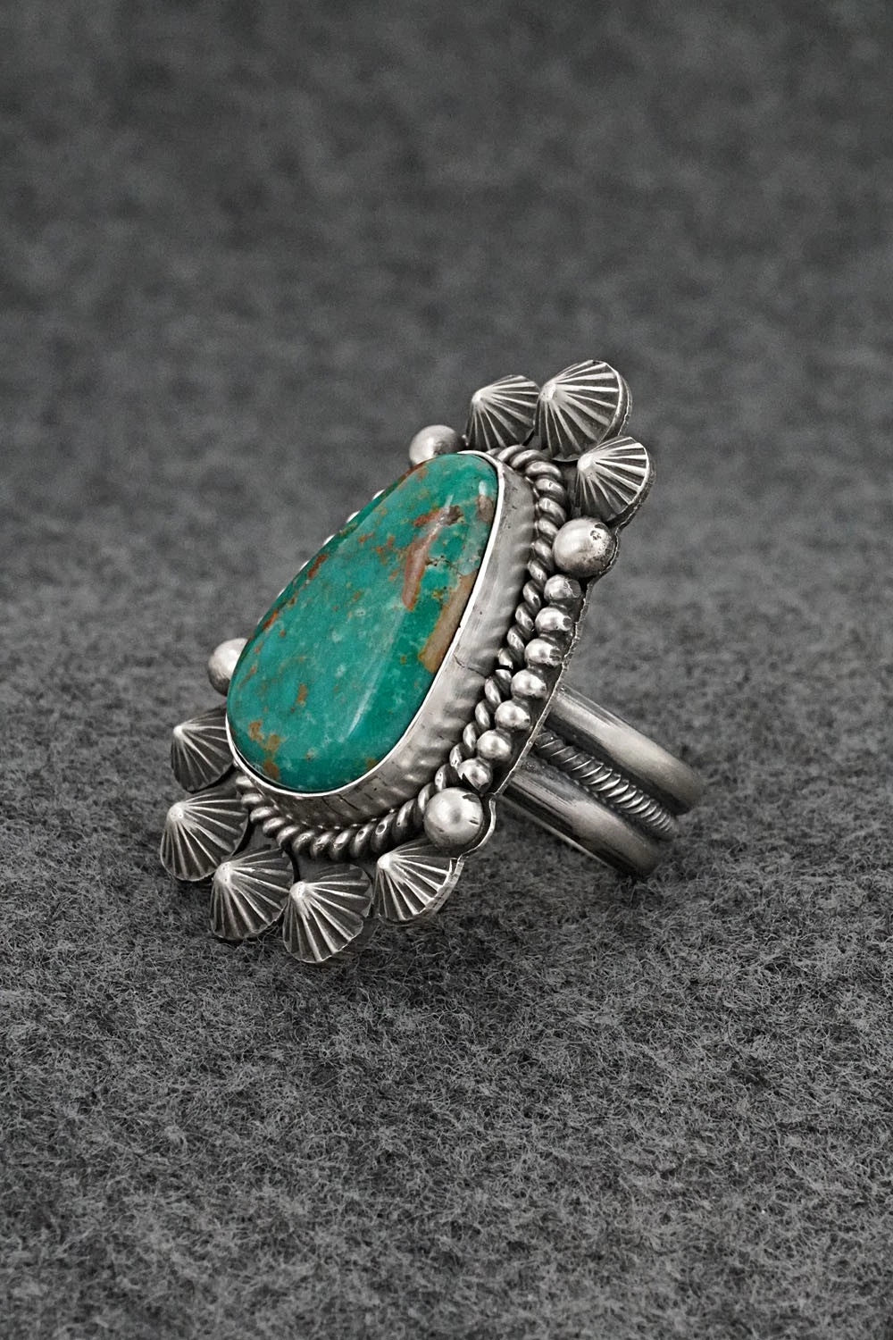 Turquoise & Sterling Silver Ring - Michael Calladitto - Size 8