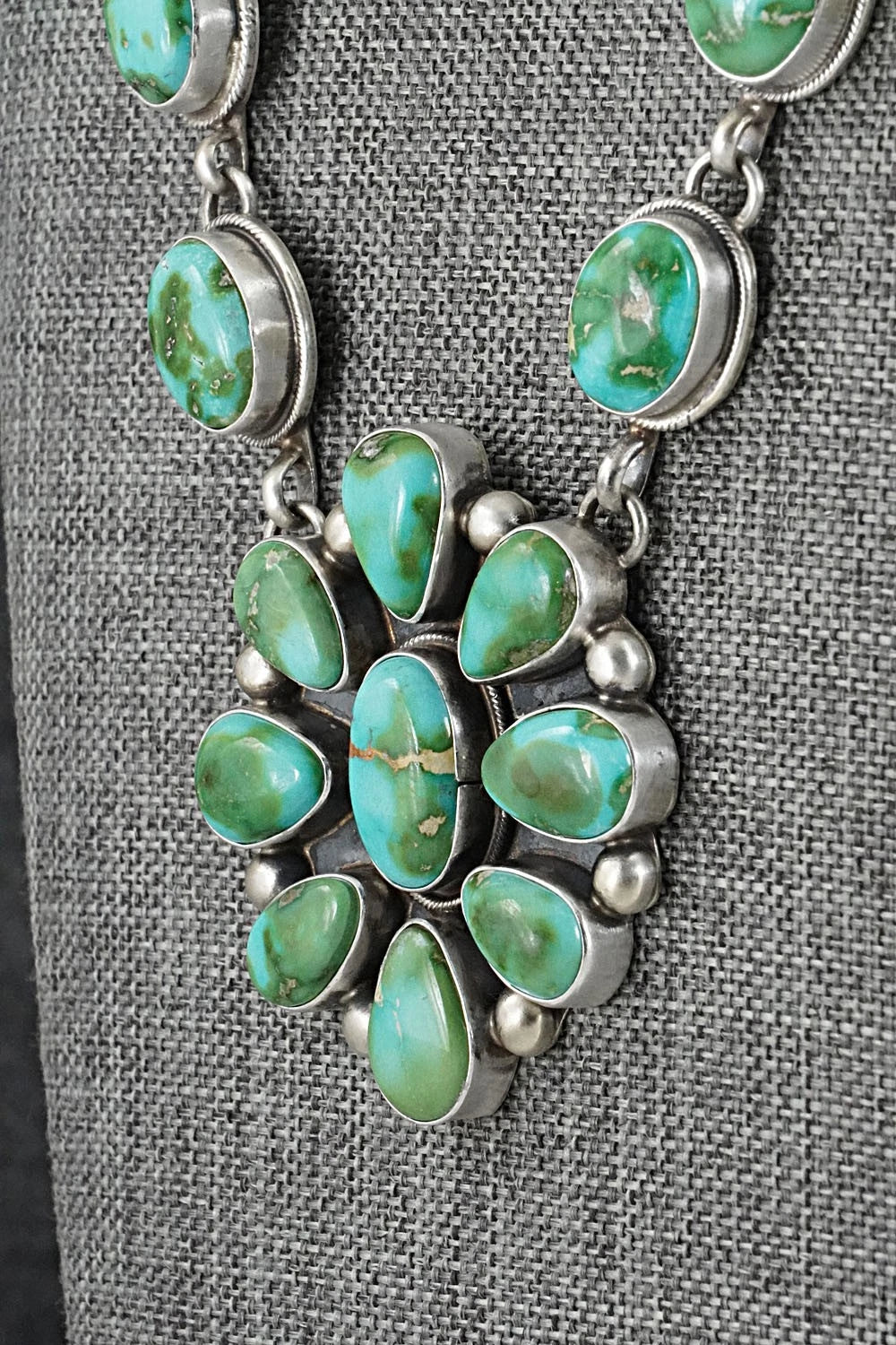 Turquoise & Sterling Silver Necklace and Earrings Set - Kathleen Livingston