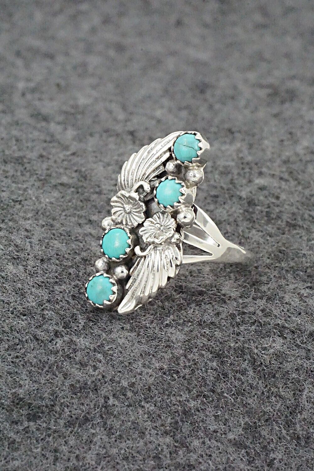 Turquoise & Sterling Silver Ring - Jerryson Henio - Size 8.75