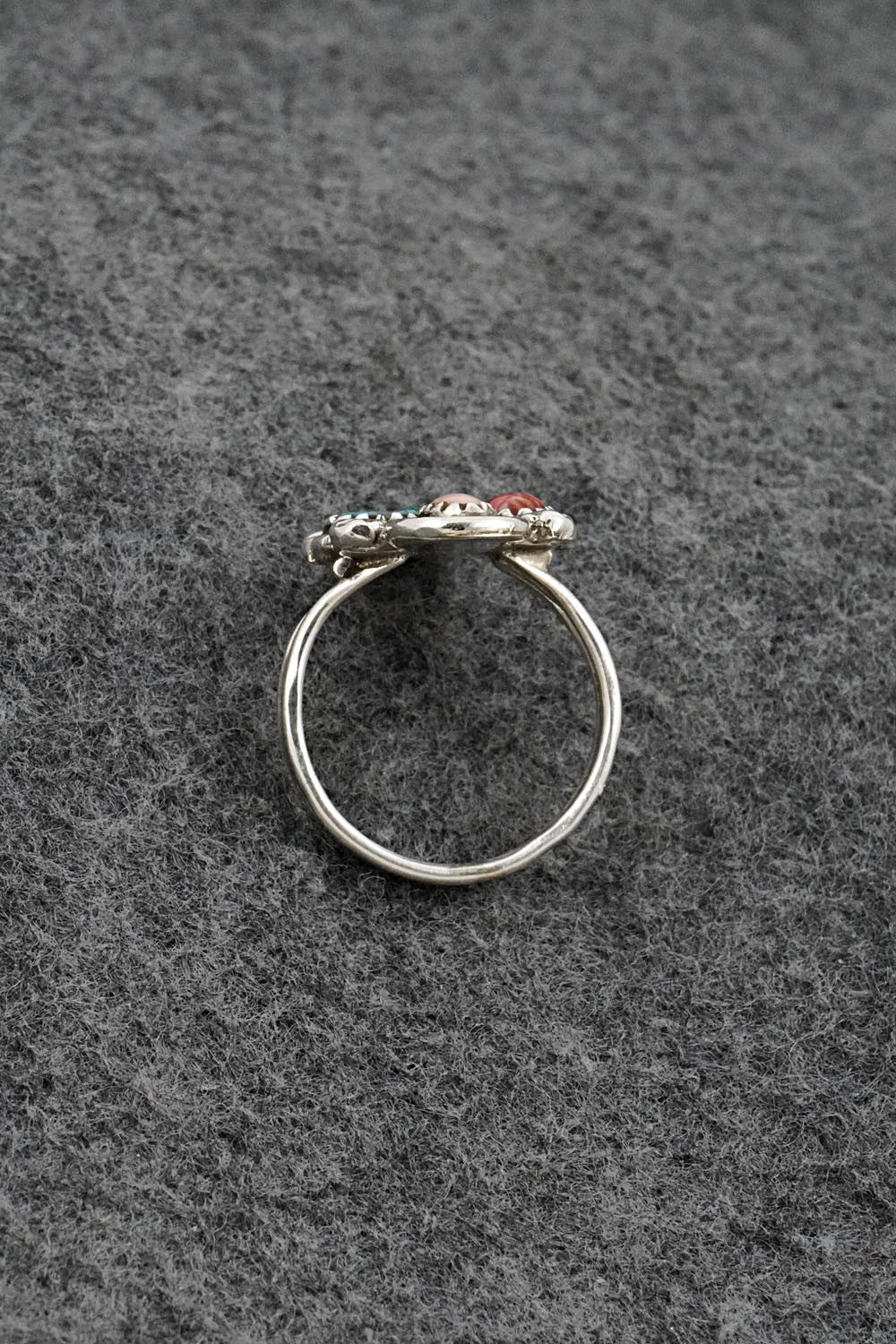 Multi-Stone & Sterling Silver Ring - Priscilla Reeder - Size 7.5