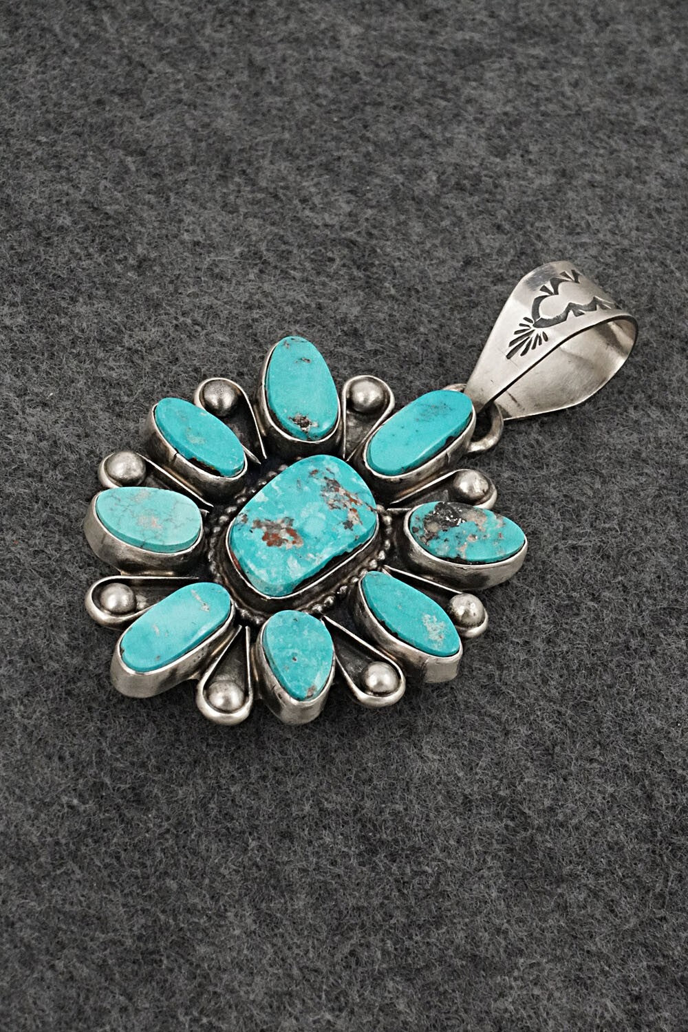 Turquoise & Sterling Silver Pendant - Travis Jim