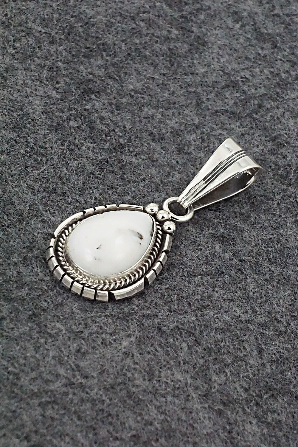White Buffalo & Sterling Silver Pendant - Samuel Yellowhair