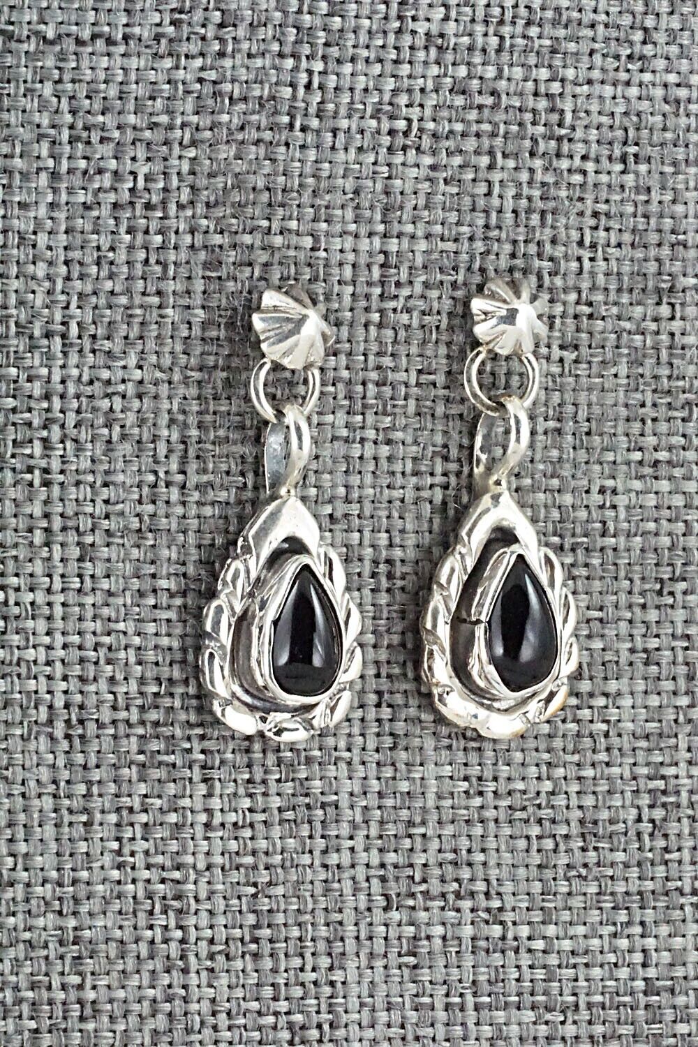 Onyx & Sterling Silver Earrings - Lee Shorty