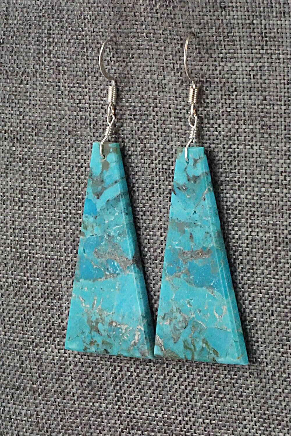 Turquoise & Sterling Silver Earrings - Lupe Lovato