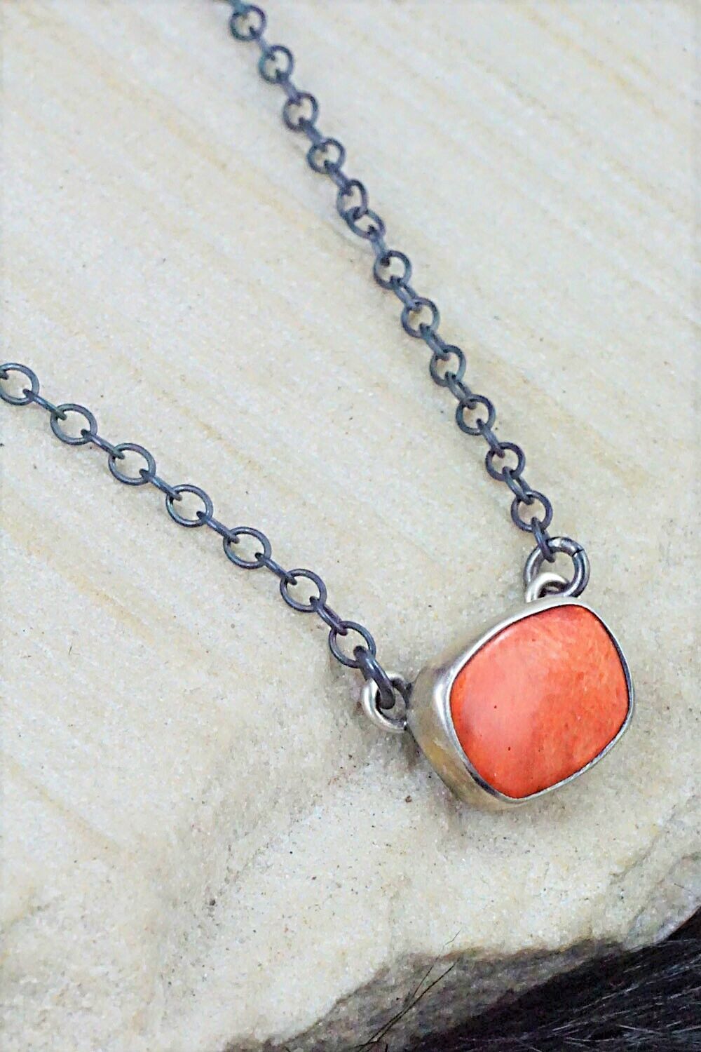 Spiny Oyster & Sterling Silver Necklace - Bernyse Chavez