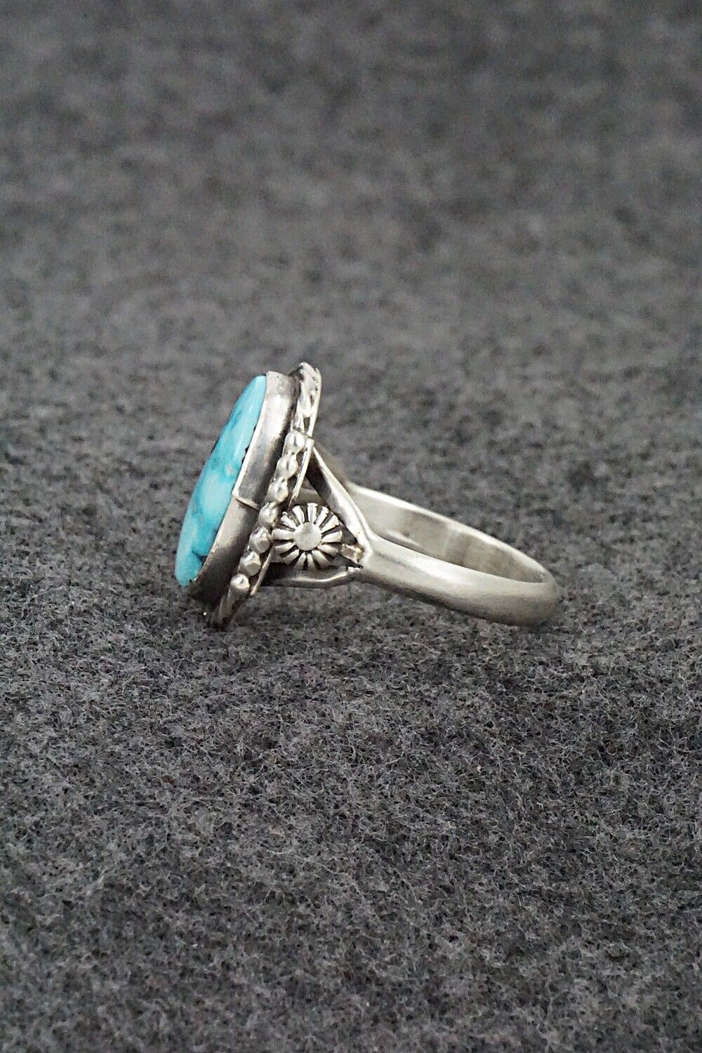 Turquoise & Sterling Silver Ring - Samuel Yellowhair - Size 8.75