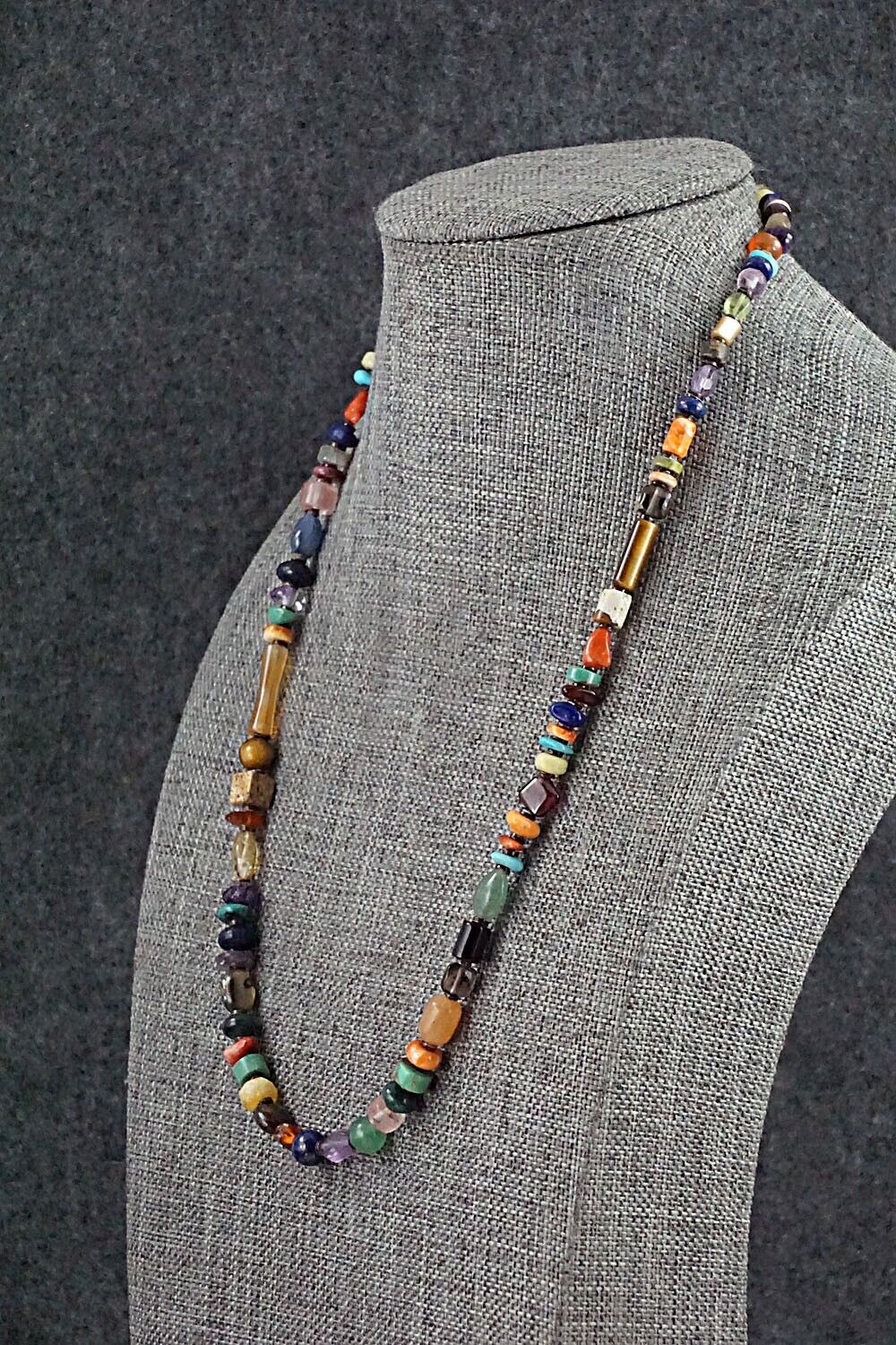 Multi Stone and Sterling Silver Necklace - Marcella Teller
