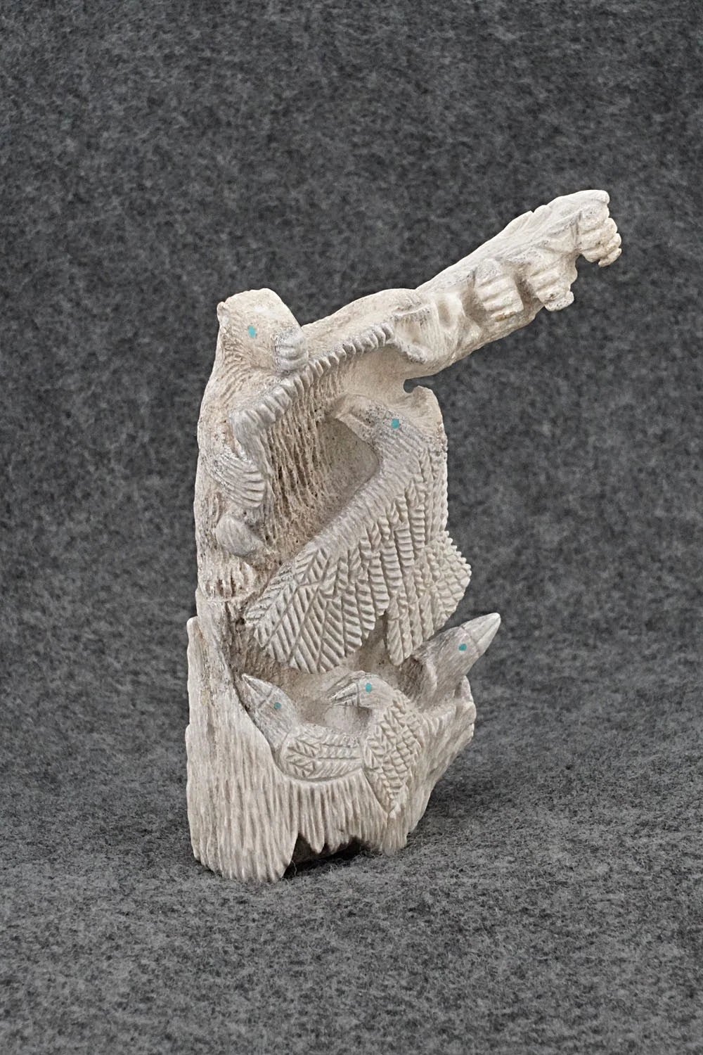 Bears and Eagle Zuni Fetish Carving - Destry Siutza