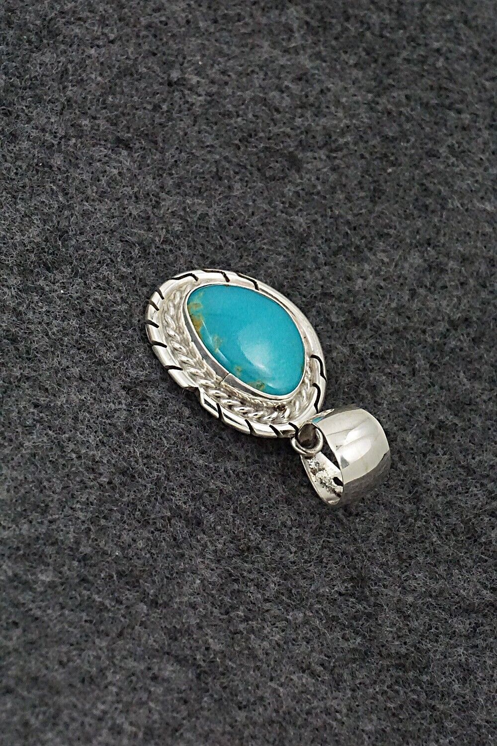 Turquoise & Sterling Silver Pendant - Johnny Frank