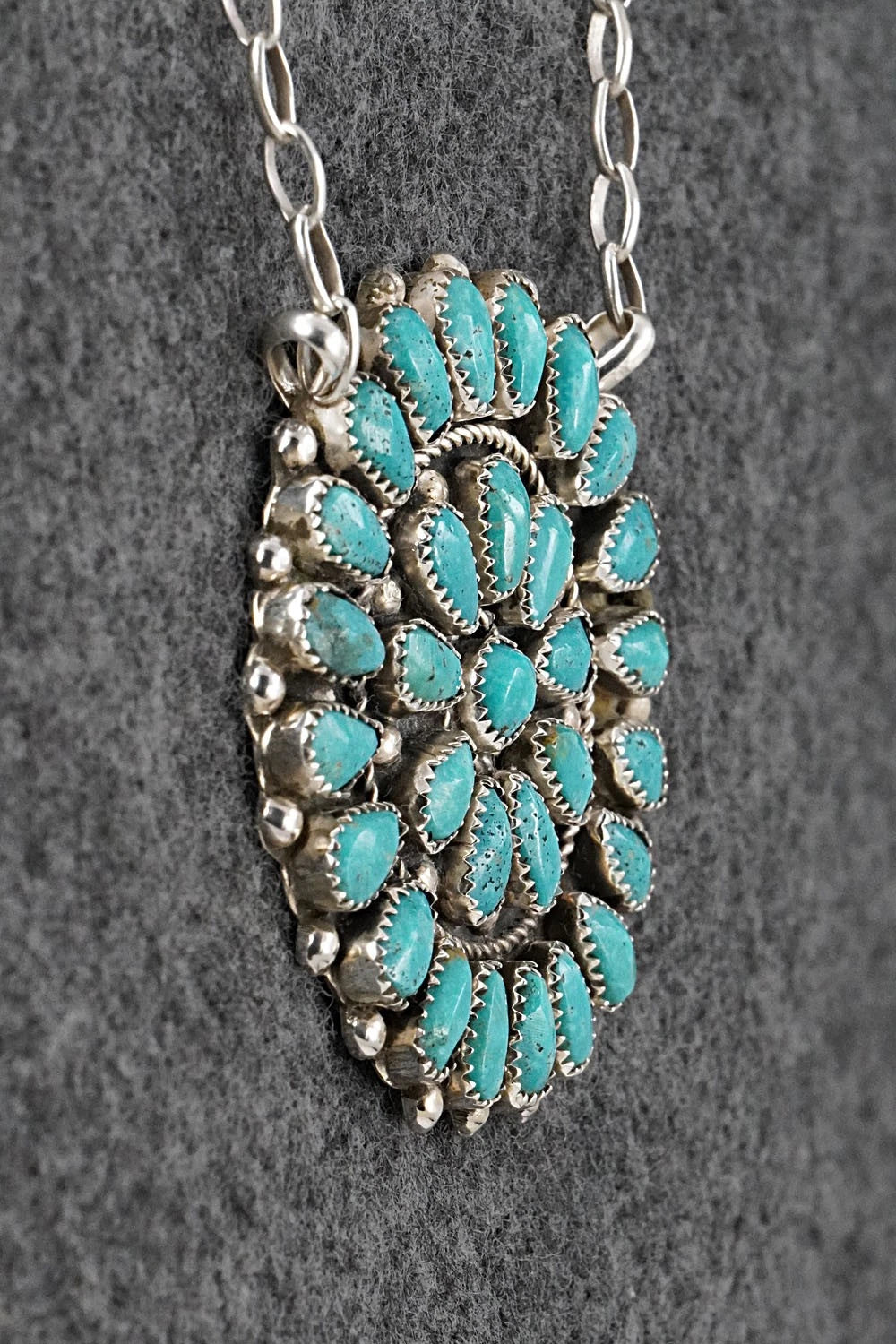 Turquoise & Sterling Silver Necklace - Eunise Wilson