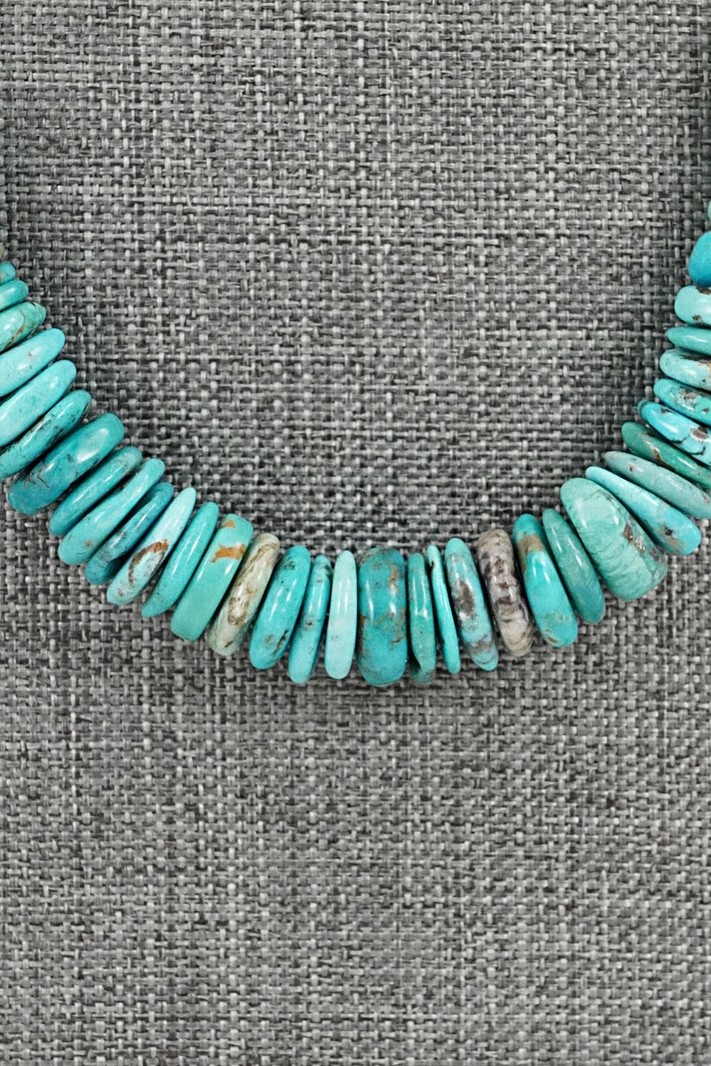 Turquoise & Sterling Silver Necklace 22" - Doreen Jake