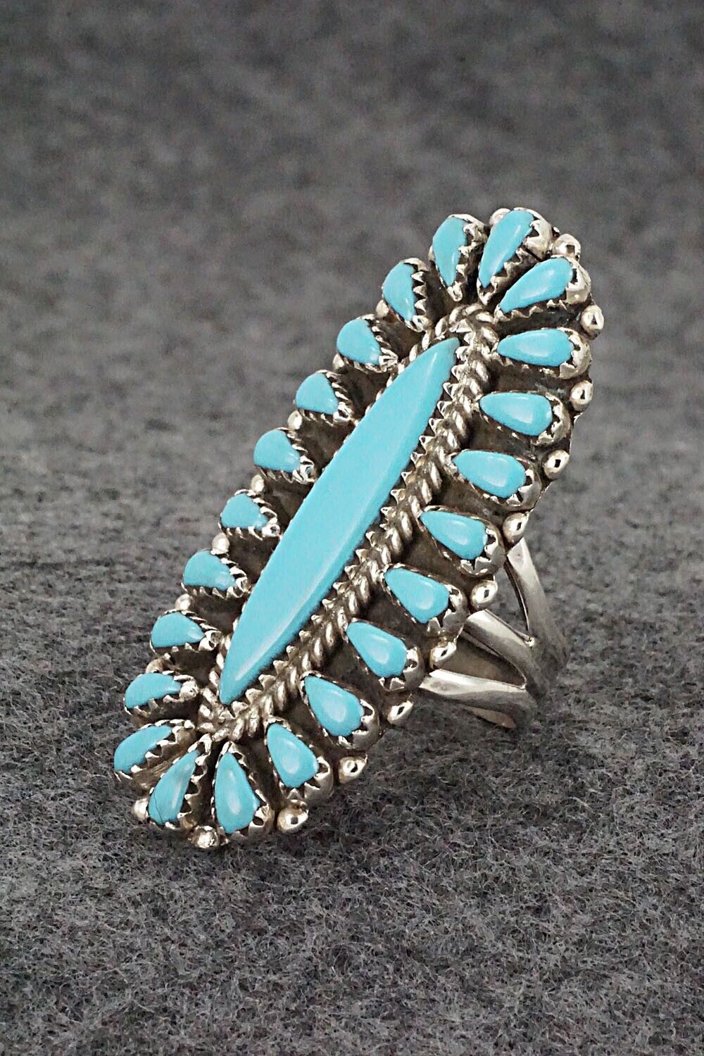 Turquoise & Sterling Silver Ring - George Gasper - Size 8