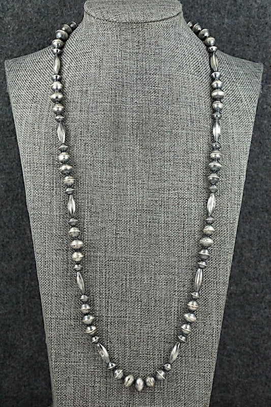 Sterling Silver Navajo Pearl Necklace 30" - Vintage