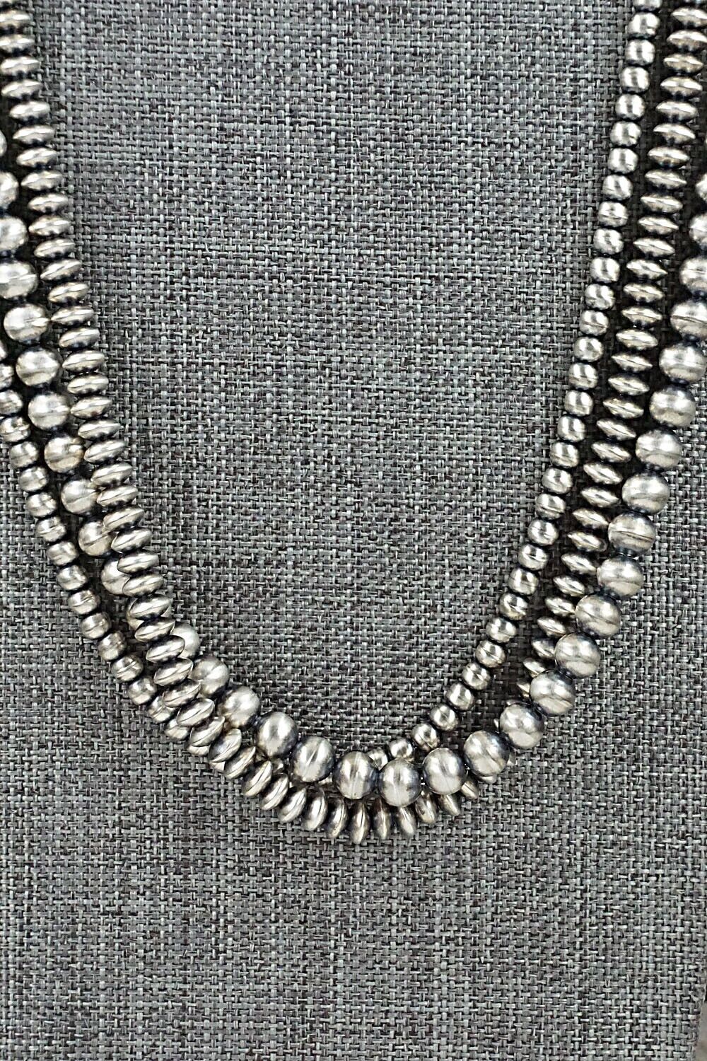 Sterling Silver Navajo Pearl Necklace 24" - Dorinda Mariano