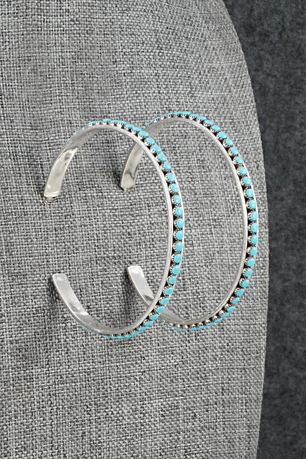 Turquoise & Sterling Silver Earrings - Lois Tzuni