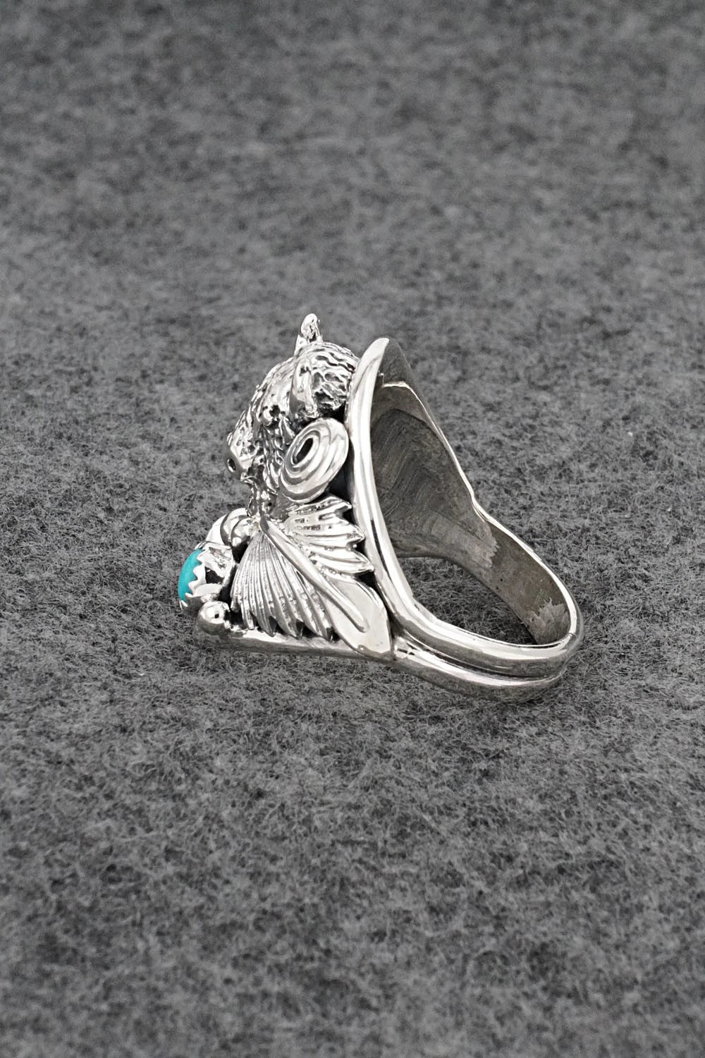 Turquoise & Sterling Silver Ring - Darrell Morgan - Size 13.5