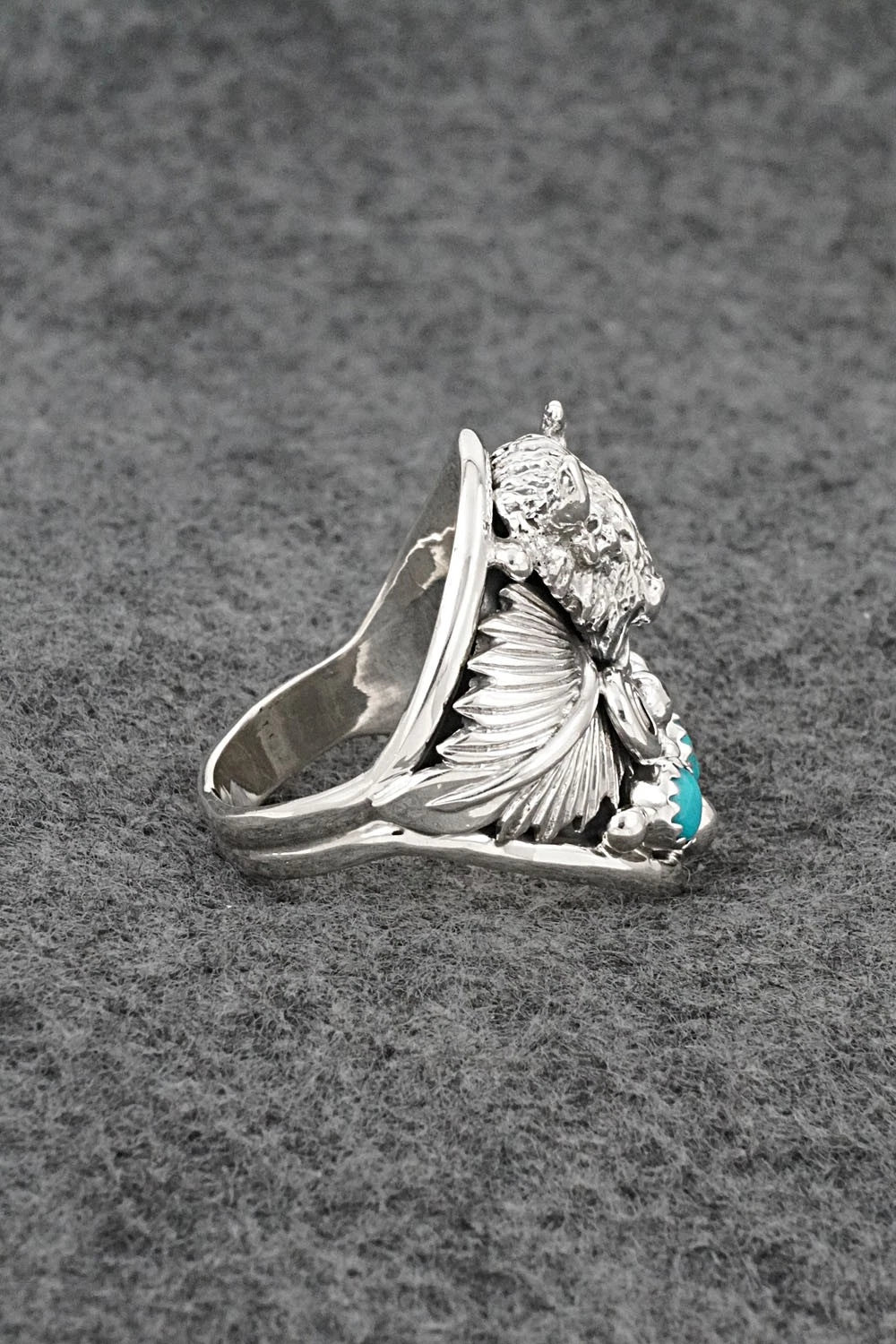 Turquoise & Sterling Silver Ring - Darrell Morgan - Size 11