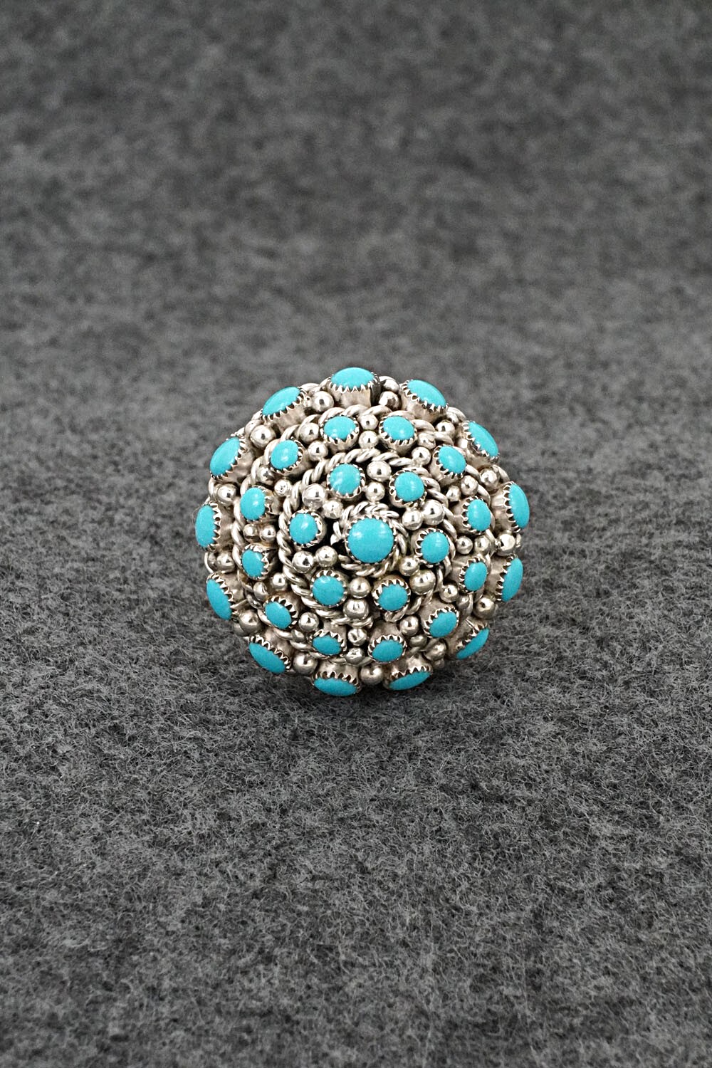 Turquoise & Sterling Silver Ring - Dickey Charlie - Size 8