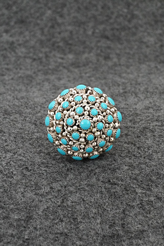 Turquoise & Sterling Silver Ring - Dickey Charlie - Size 8