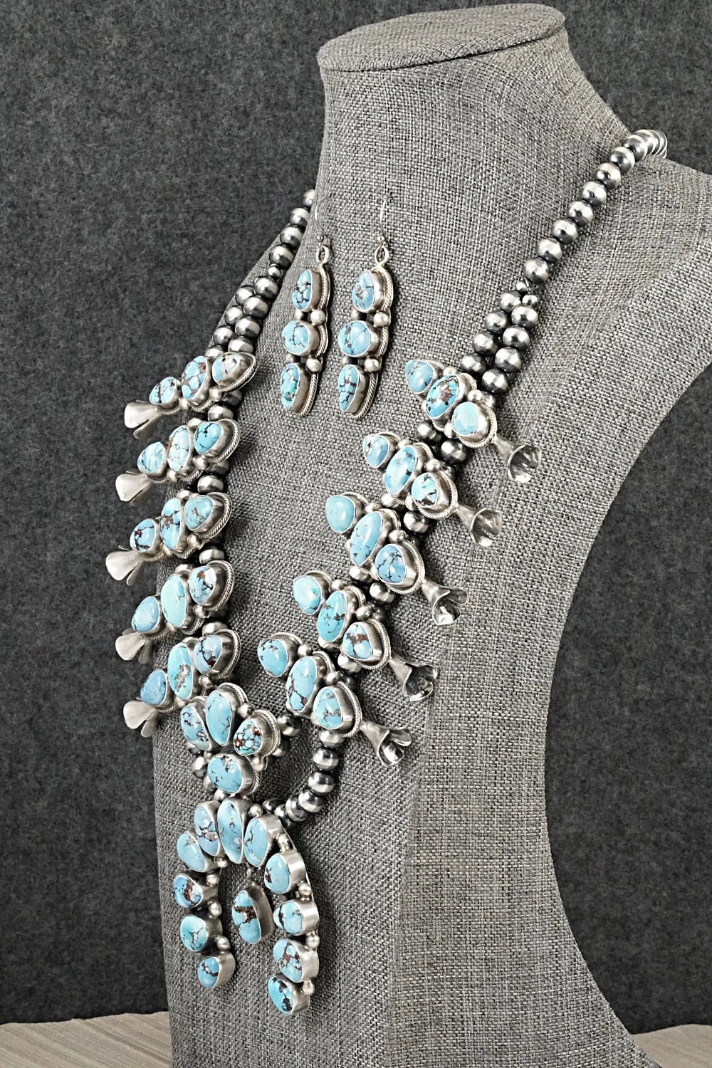Turquoise & Sterling Silver Squash Blossom Set - Kathleen Livingston