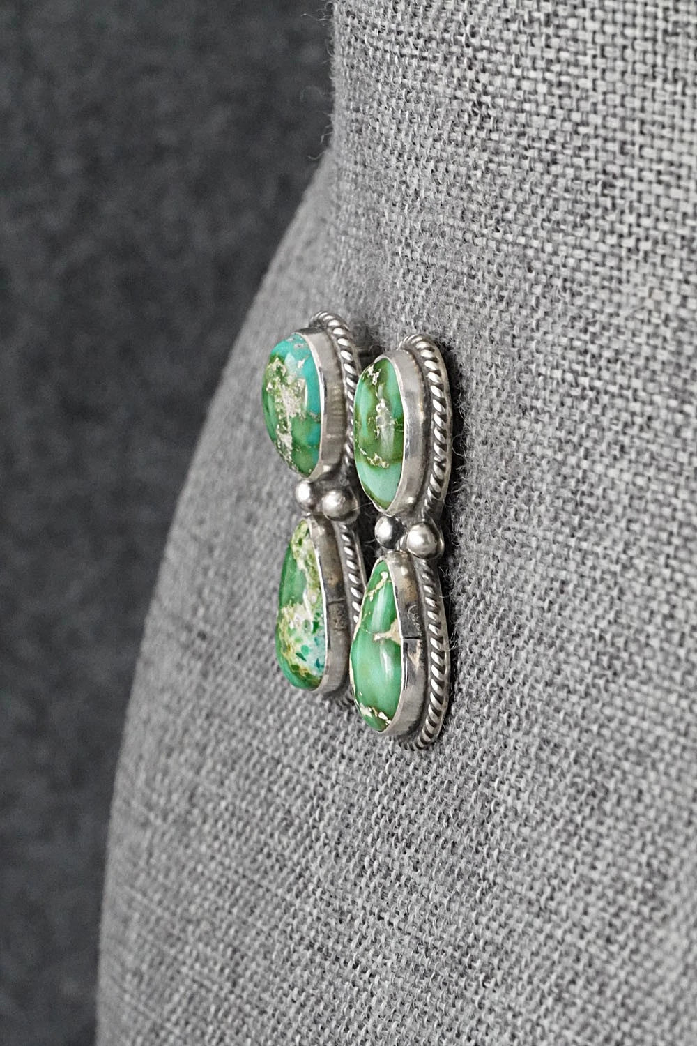 Turquoise & Sterling Silver Earrings - Eugene Gruber