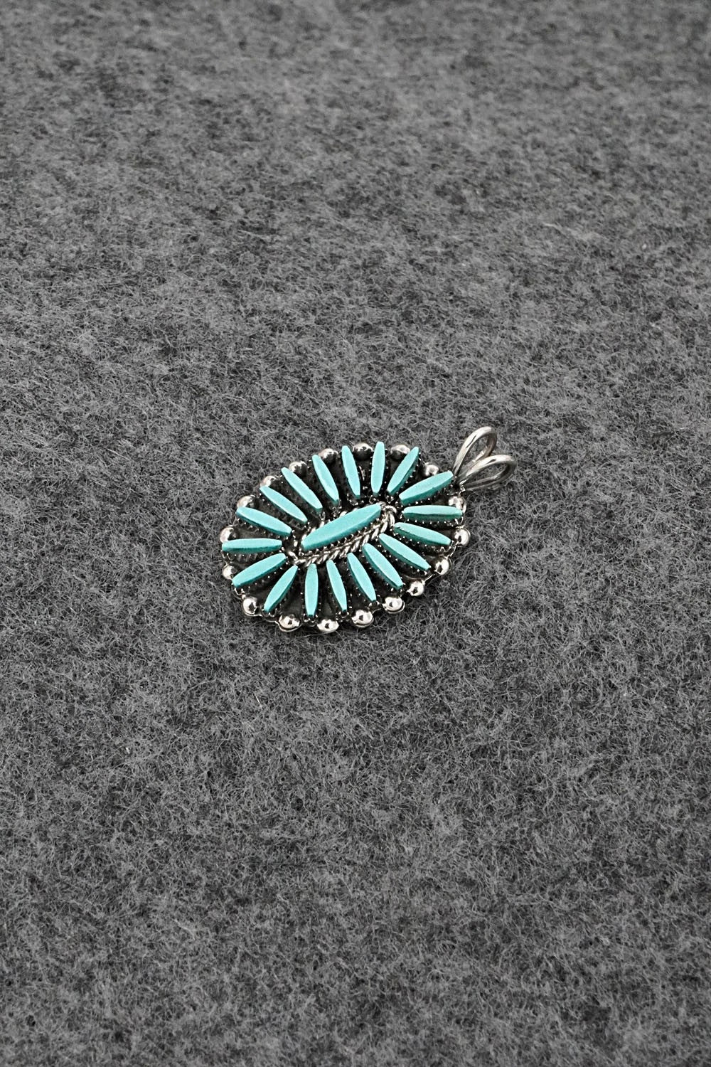 Turquoise & Sterling Silver Pendant - Fritzon Owaleon