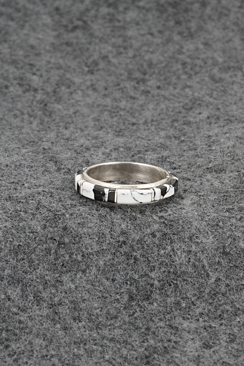White Buffalo & Sterling Silver Ring - Terrance Panteah - Size 8