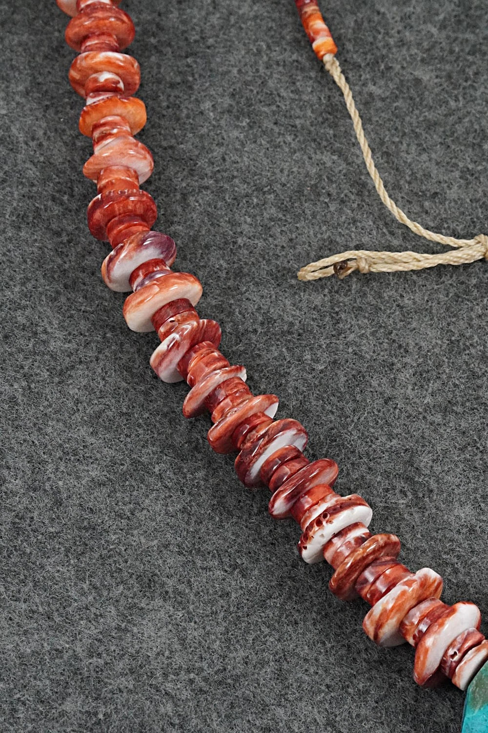 Turquoise & Spiny Oyster Necklace - Lupe Lovato