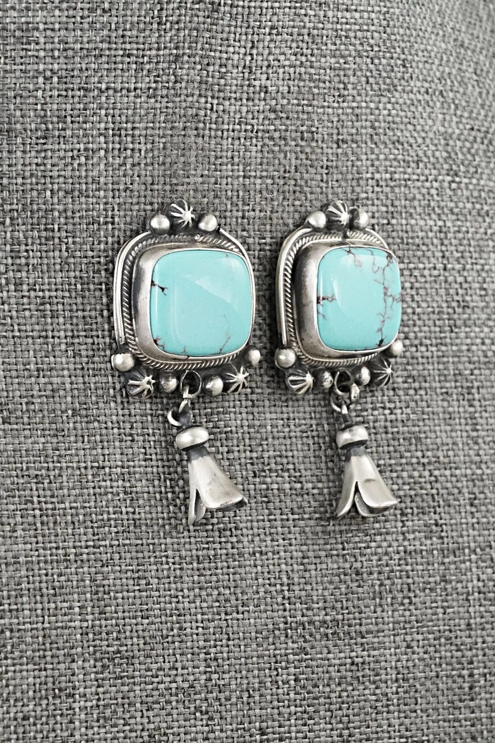 Turquoise & Sterling Silver Earrings - Bobby Johnson