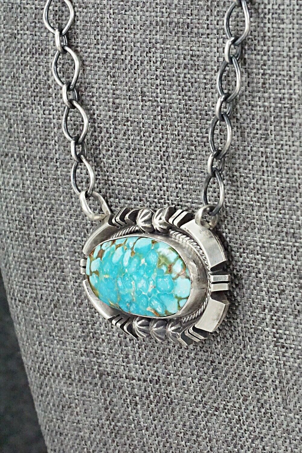 Turquoise & Sterling Silver Necklace - Randy Billy