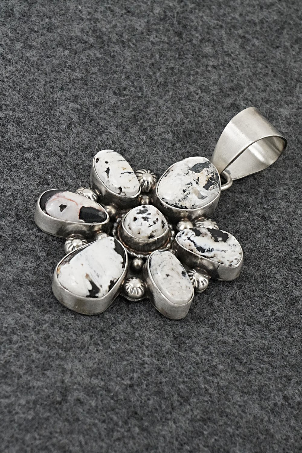 White Buffalo & Sterling Silver Pendant - Kathleen Livingston