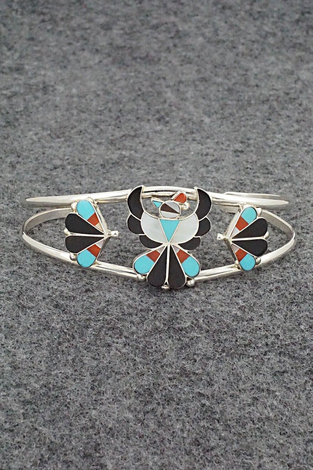 Multi-Stone & Sterling Silver Inlay Bracelet - Breon Wallace