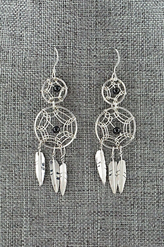 Onyx & Sterling Silver Earrings - Lorenzo Arviso Jr.