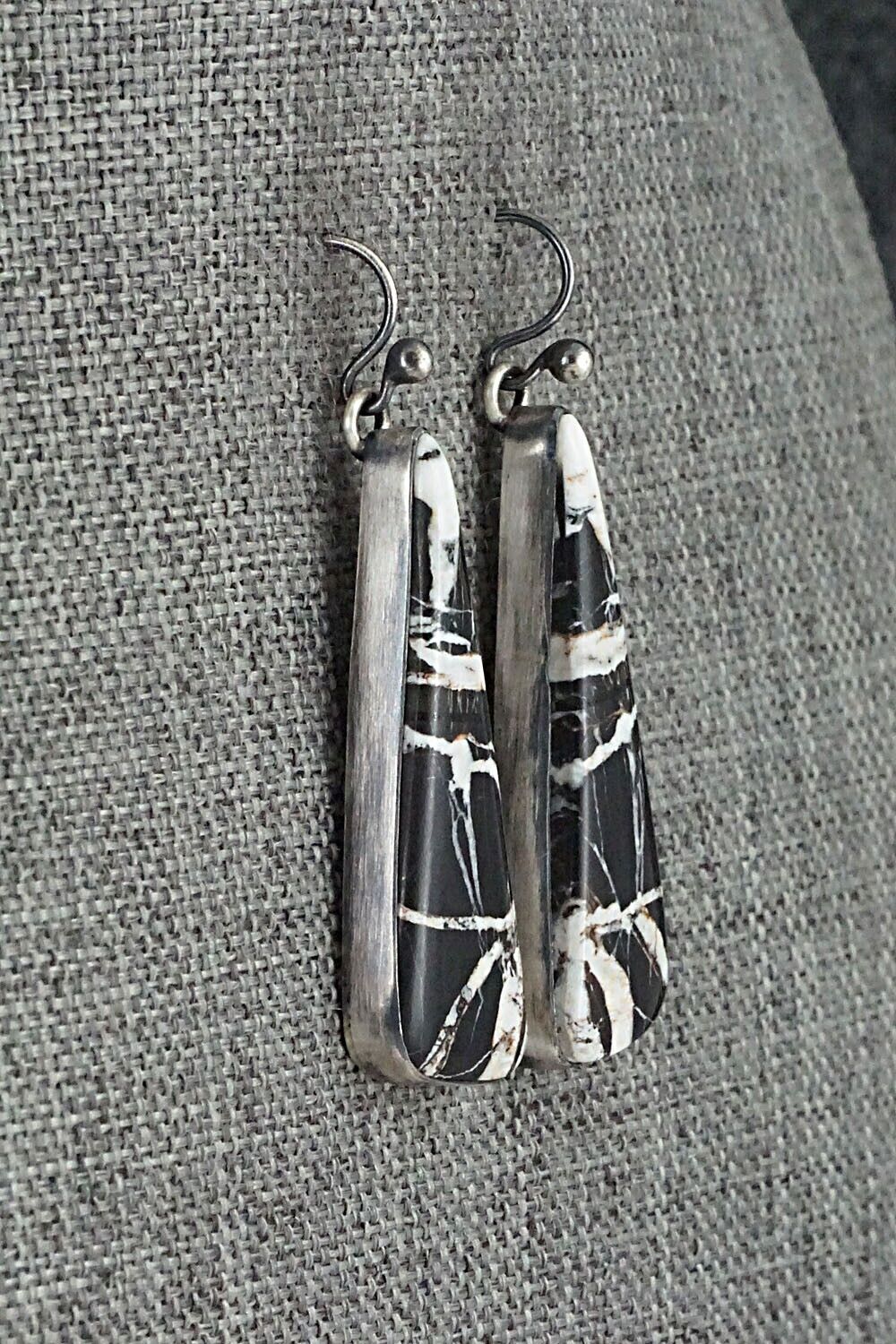 White Buffalo & Sterling Silver Earrings - Lupita Barbone