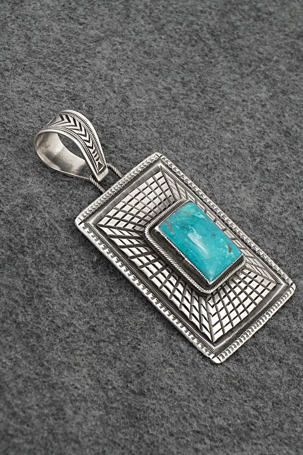 Turquoise & Sterling Silver Pendant - Calvin Martinez